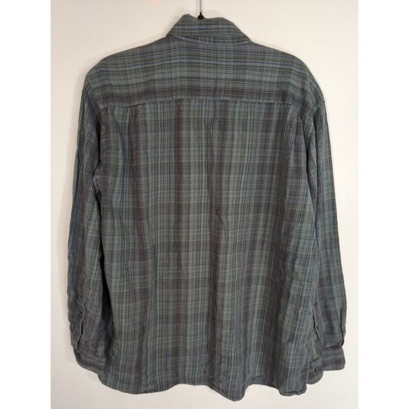 Columbia Green Blue Plaid Cotton Button Up Shirt Mens Medium Vintage Preppy - Picture 4 of 7